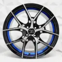 RIN 16X7 5-100 R1 SPORT 1022HB MACHINE BLACK+BLUE LINE UNDERCUT ET40 CB67.1