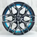RIN 15X8 4-100/114.3 R1 SPORT 1314 BLACK MACHINE BLUE LINE ET15 CB73.1 