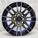 RIN 13X5.5 4-100/114.3 R1 SPORT L2070 BLACK MACHINE FACE BLUE UNDERCUT* ET18 CB73.1