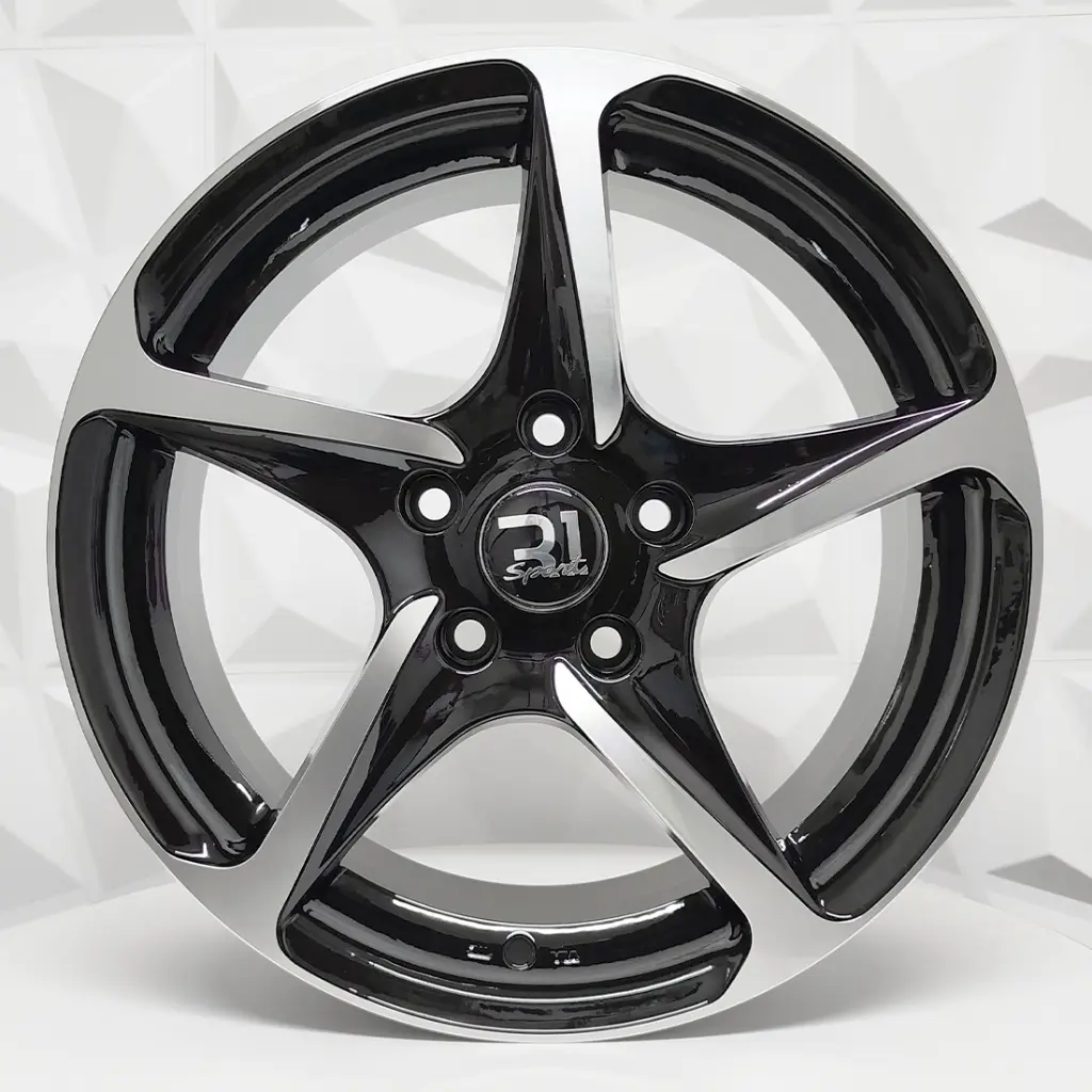 RIN 16X7 5-100 R1 SPORT DM304 BLACK MACHINE FACE ET35 CB73.1