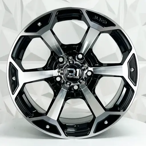 [160603] RIN 16X8 5-114.3 R1 SPORT 6989 BLACK MACHINE FACE ET0 CB83